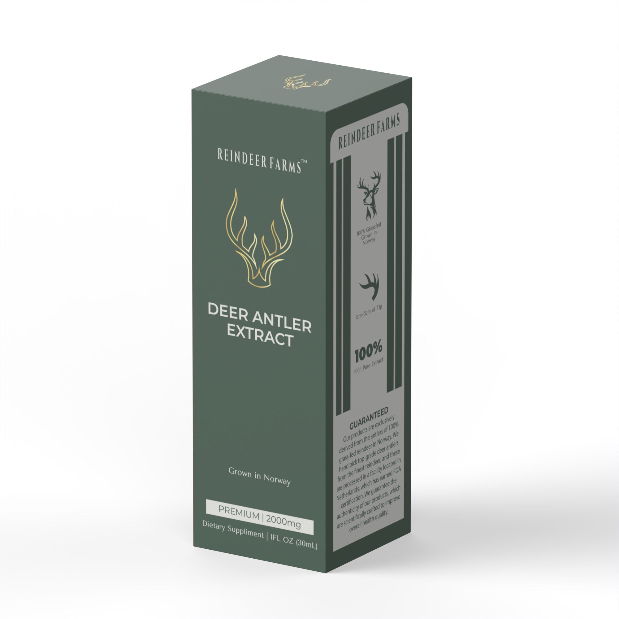 Premium Reindeer Antler Extract - Reindeer Farms Deer Antler Velvet Extract