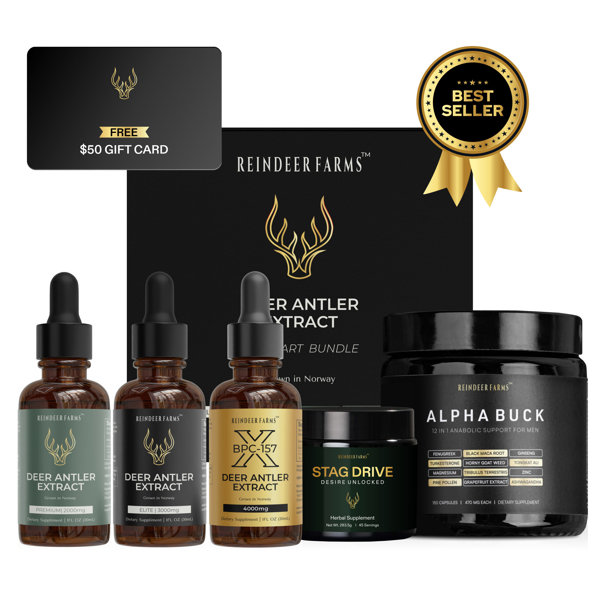 Master Bundle Reindeer Antler Extract - Reindeer Farms Deer Antler Velvet Extract