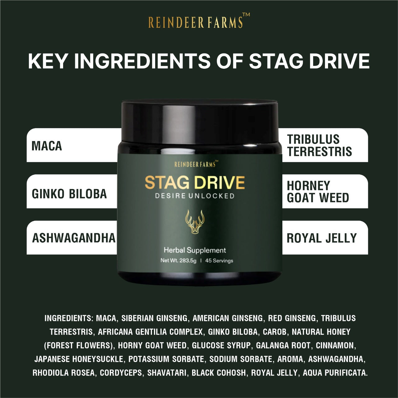 Stag Drive - Reindeer Farms Deer Antler Velvet Extract