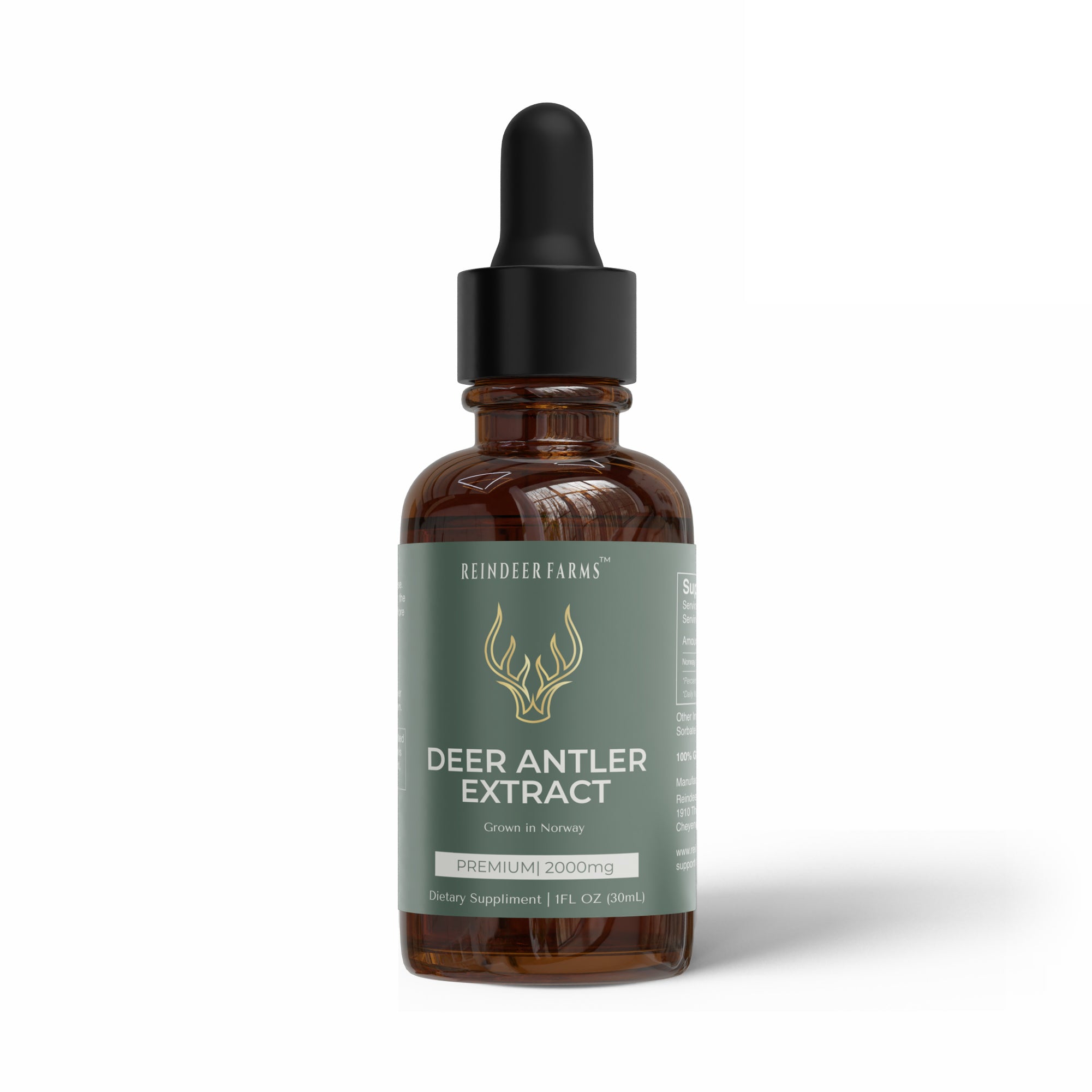 Premium Reindeer Antler Extract - Reindeer Farms Deer Antler Velvet Extract